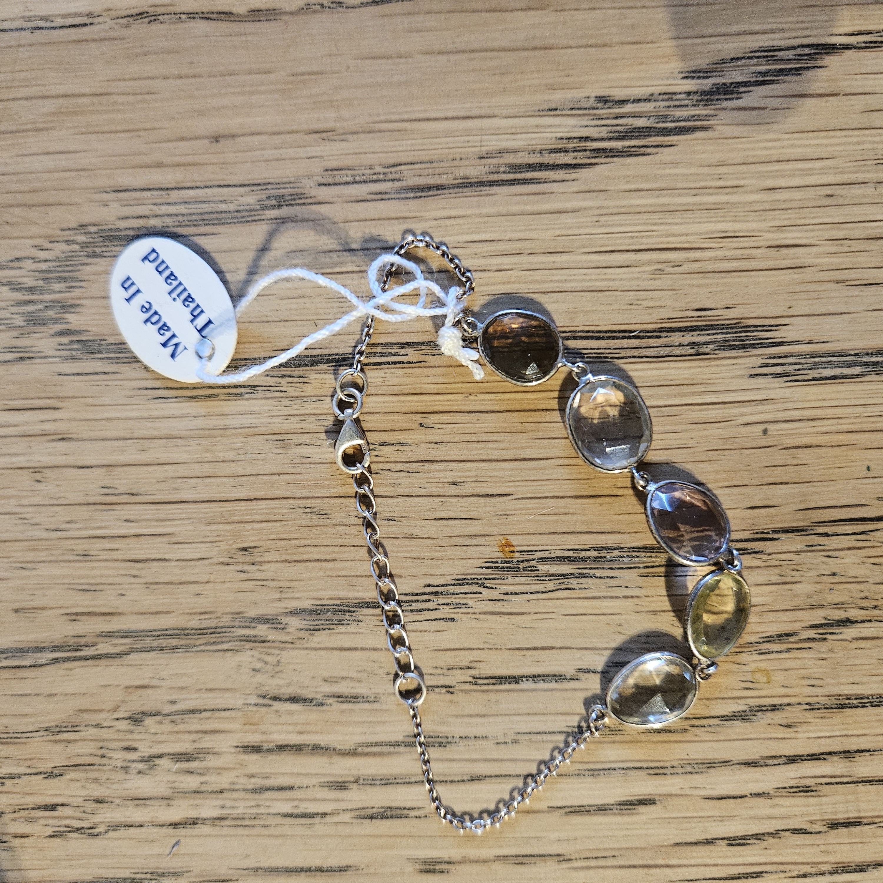 Elegant Silver Bracelet With Brown Accents